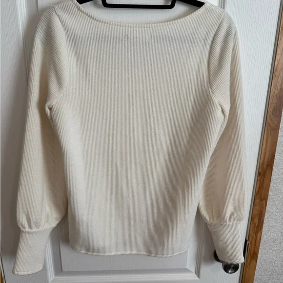 Madewell Ivory Ribbed  Sweater - Picture 5 of 5